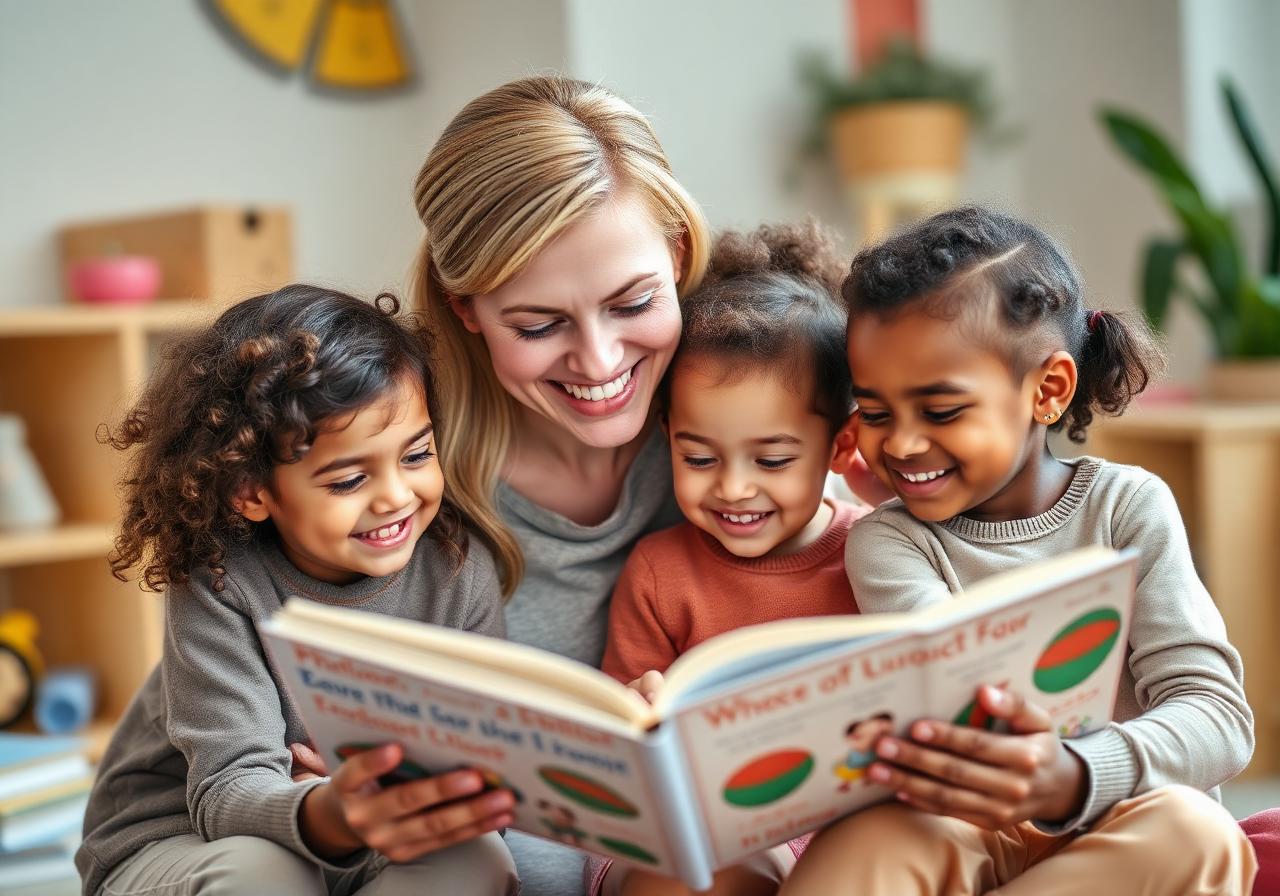 Teacher reading with children